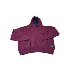 Vintage Russell Athletic Henley Sweatshirt  Hoodie Maroon U.S.A Large Mens A32